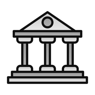 Banka binası. Web simgesi basit illüstrasyon