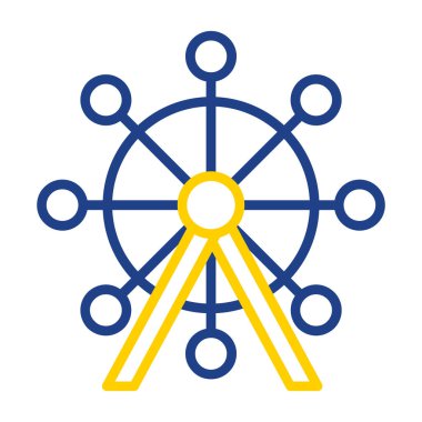 Dönme dolap ağ simgesi, vektör illüstrasyonu 