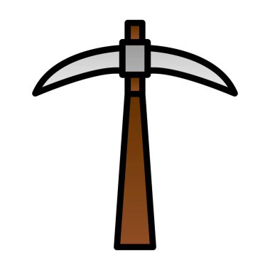 Kazma simgesi vektörü. düz resimleme                        