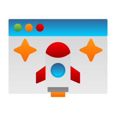 başlangıç düz simgesi, vektör illüstrasyonu 