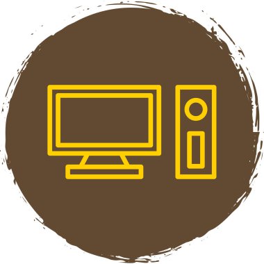 pc bilgisayar simgesinin vektör illüstrasyonu 