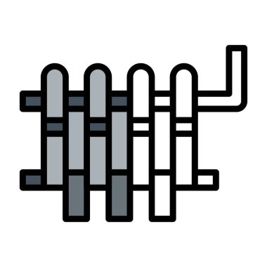 radyatör ağ simgesi, vektör illüstrasyonu