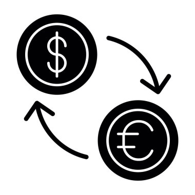 Para birimi değişim simgesi, vektör illüstrasyon tasarımı