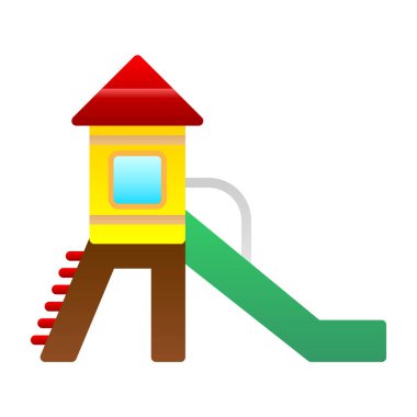 oyun alanı kaydırma simgesi. Web için çocuk oyun alanı vektör simgesinin düz çizimi