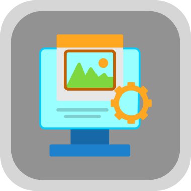 Bilgisayar. Web simgesi basit illüstrasyon