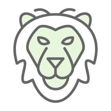 Aslan başı simgesi, vektör illüstrasyonu basit tasarım