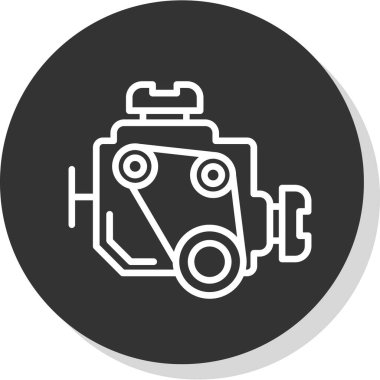 motor simgesi, vektör illüstrasyonu basit tasarım