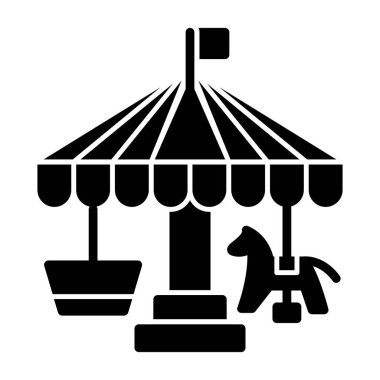 Lunapark atlıkarıncası, web basit illüstrasyon