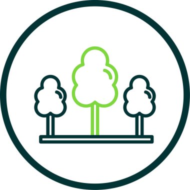 Düz ağaç simgesinin vektör illüstrasyonu