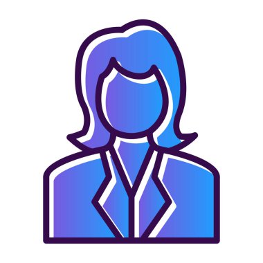 Genç kadın simgesi, vektör illüstrasyonu