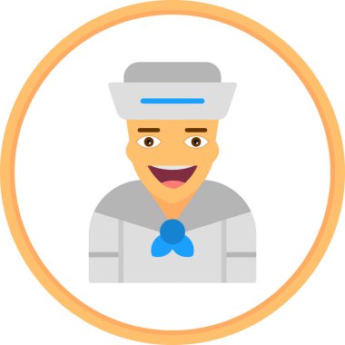 Denizci. Web simgesi basit illüstrasyon