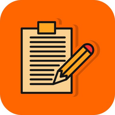 Kalem simgeli defter, vektör illüstrasyonlu basit tasarım