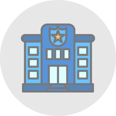 Polis karakolu web simgesi, vektör illüstrasyonu 