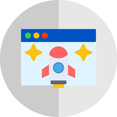 başlangıç düz simgesi, vektör illüstrasyonu 