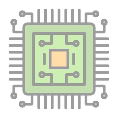 çip simgesi, vektör illüstrasyonu basit tasarım