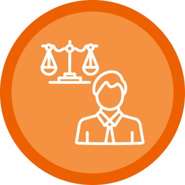 Yuvarlak ikonlu bir daire içindeki bir kadının vektör çizimi