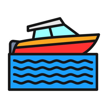 Hız teknesi ikonu vektör illüstrasyonu 