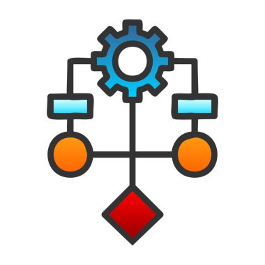 Algoritma ağ simgesi, vektör illüstrasyonu 