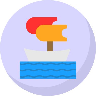 Gemi simgesi vektör illüstrasyonu.