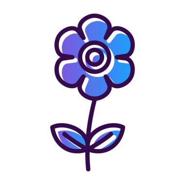 Çiçek. Web simgesi basit illüstrasyon