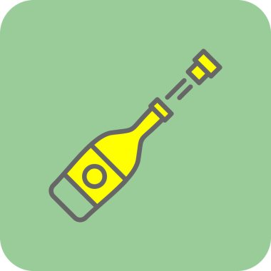 Bir şişe bira ikonu, basit vektör illüstrasyonu