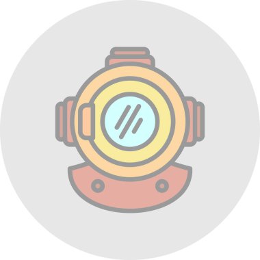 Dalış Miğferi simgesi vektör illüstrasyonu