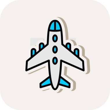 uçak ikonu vektör illüstrasyonu 