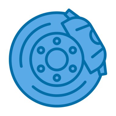 Fren diski düz simgesi basit tasarım çizimi