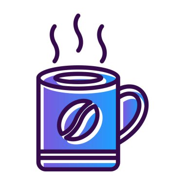 Kahve kupası ikonu. İnce çizgi tasarımı. vektör illüstrasyonu. 