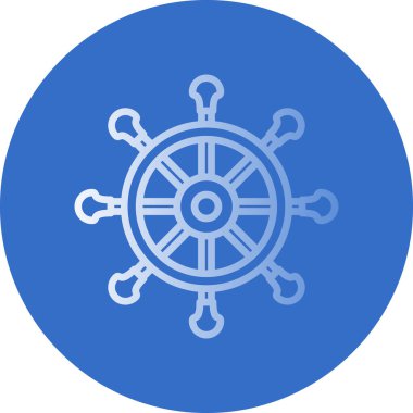 Direksiyon ikonu. Web için basit bir tekerlek vektör simgesi çizimi                    