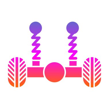 Renkli araba tekerlek izi simgesi beyaz arkaplanda izole edildi. Gradyan stil dinamik şekilleri. vektör.