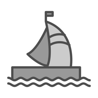 Yelkenli ikonu. özet çizim vektörü 