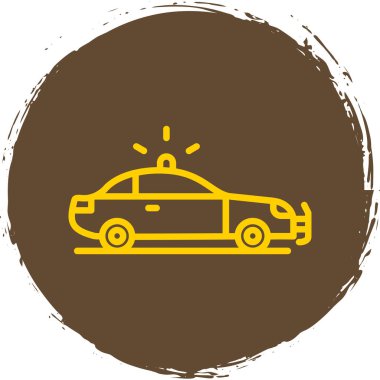 Polis arabası simgesi, vektör illüstrasyonu 