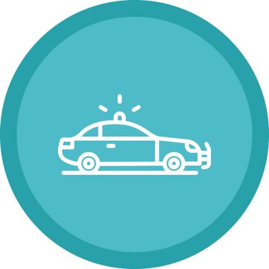 Polis arabası simgesi, vektör illüstrasyonu 