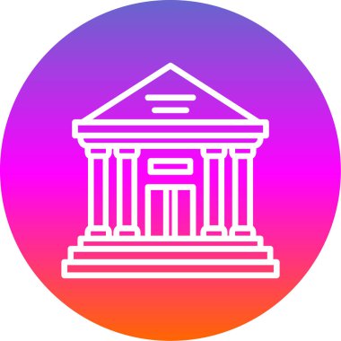 Banka binası simgesi vektör illüstrasyonu