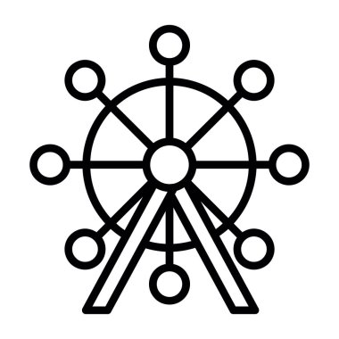 Dönme dolap ağ simgesi, vektör illüstrasyonu 