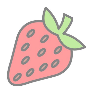 Çilek simgesi, vektör illüstrasyonu basit tasarım