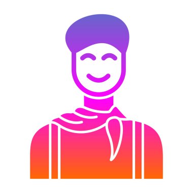 Gökkuşağı ikonu olan bir adam. vektör illüstrasyonu