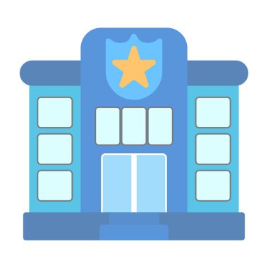 Polis karakolu web simgesi, vektör illüstrasyonu 