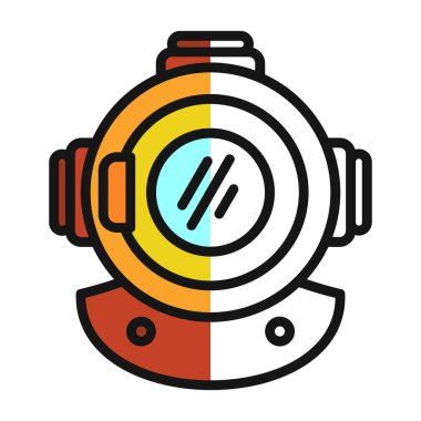 Dalış Miğferi simgesi vektör illüstrasyonu