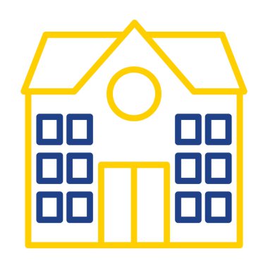 okul binası ikon vektör illüstrasyonu 