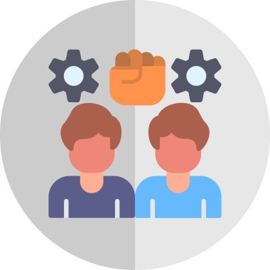 Takım çalışması. Web simgesi basit illüstrasyon