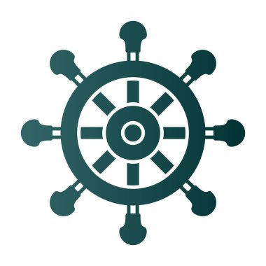 Direksiyon ikonu. Web için basit bir tekerlek vektör simgesi çizimi                    