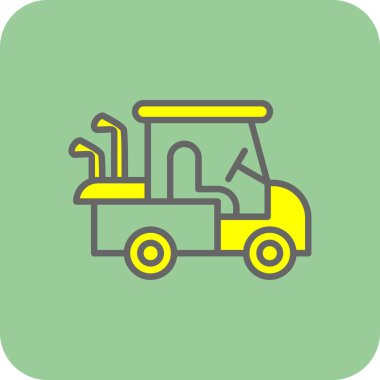 Golf Arabası simgesinin vektör illüstrasyonu