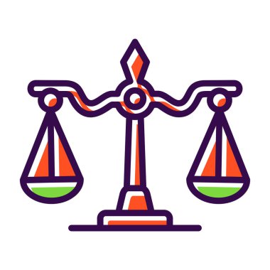 Ölçek simgesi, vektör illüstrasyonu basit tasarım