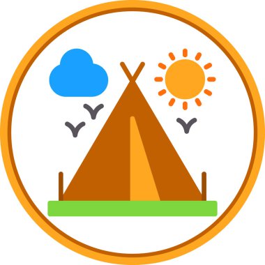 Bir çadırın vektör illüstrasyonu