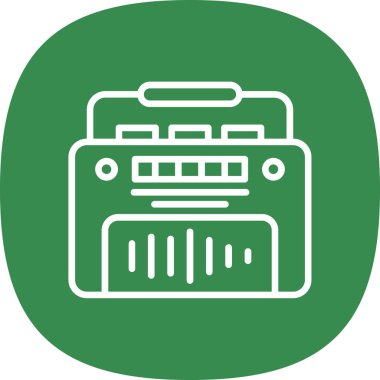 Retro radyo ikonu. Basit vektör illüstrasyonu