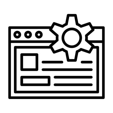 Web ayarı simgesi vektörü. Ağ kurma işareti. izole edilmiş sınır sembolü çizimi