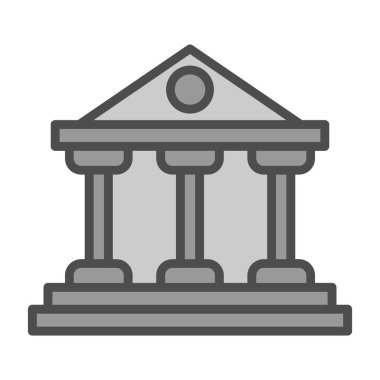 Banka binası. Web simgesi basit illüstrasyon
