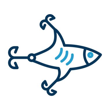 balık vektörü ince çizgi simgesi